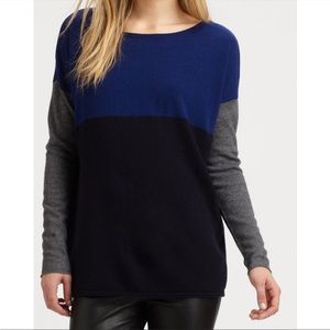 Vince sweater blue black colorblock wool M